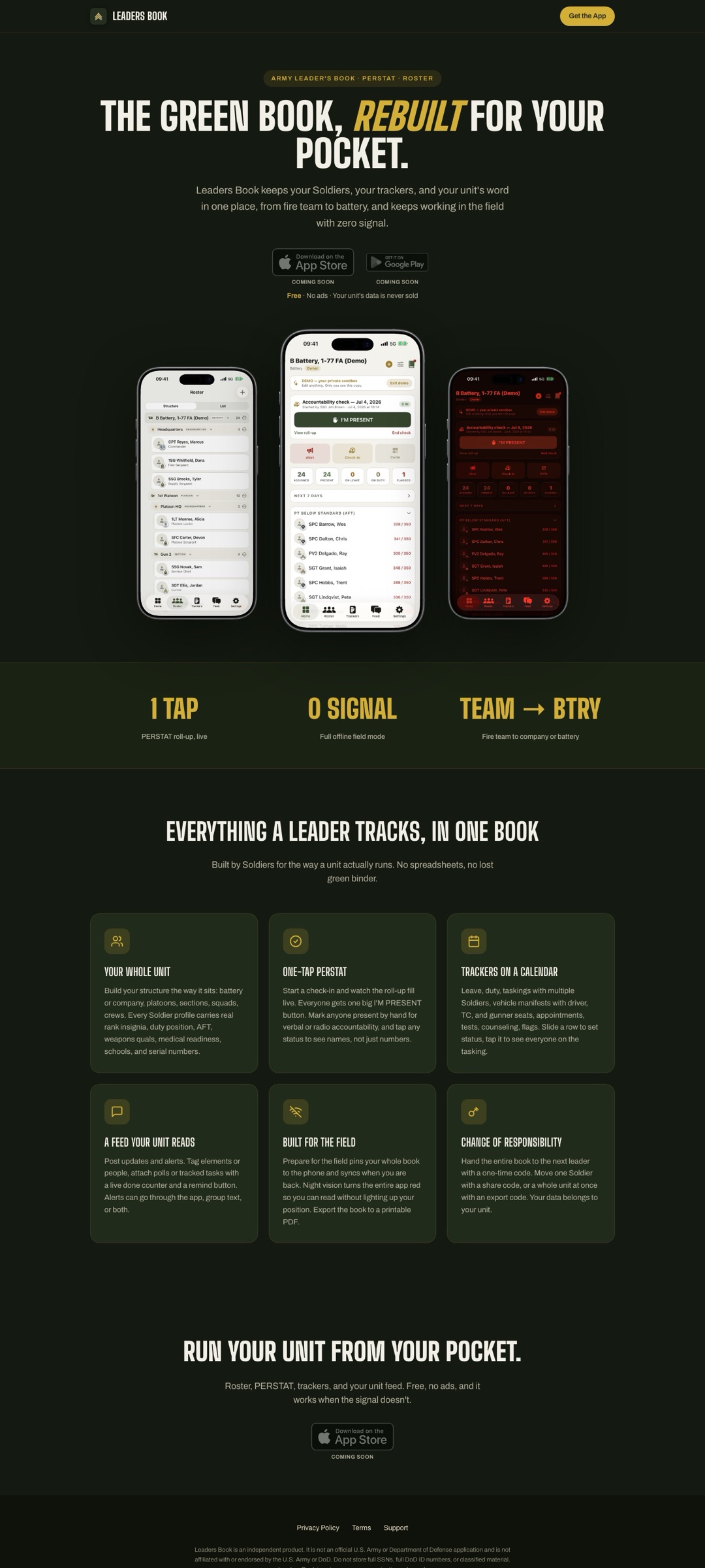 Leaders Book — app landing page by Jim Does It