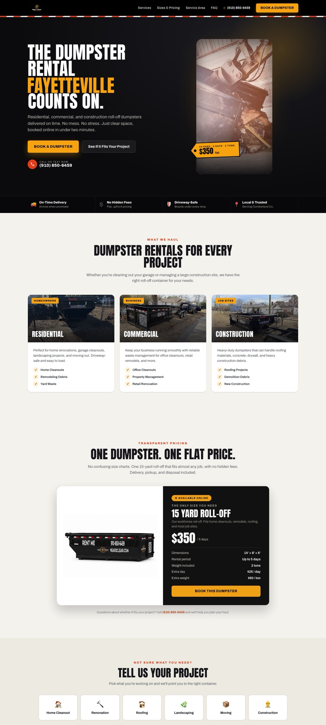 Near2Clear — dumpster rental site by Jim Does It